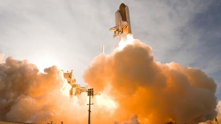 Launch of a Space Shuttle Igniting the Sky wallpaper