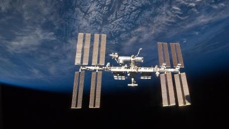 International Space Station Above Earth wallpaper