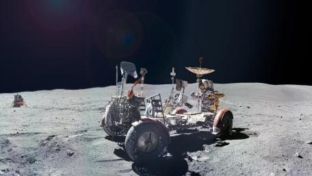 Lunar Rover Adventure in Space Exploration wallpaper