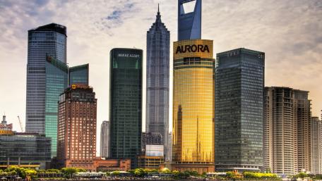 Modern City Skyline at Dusk wallpaper