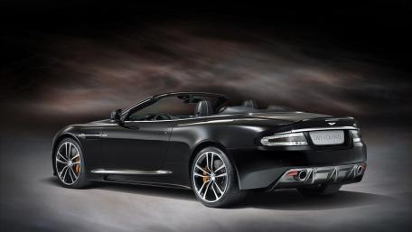 Sleek Black Convertible Aston Martin Design wallpaper