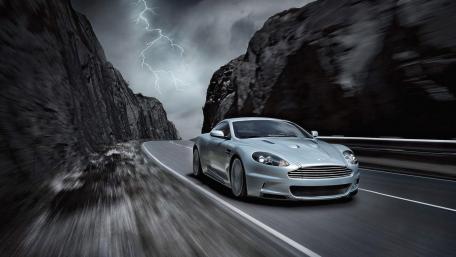 Thunderstorm Drive with a Silver Coupe wallpaper