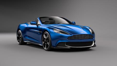 Sleek Blue Convertible Aston Martin Wallpaper wallpaper