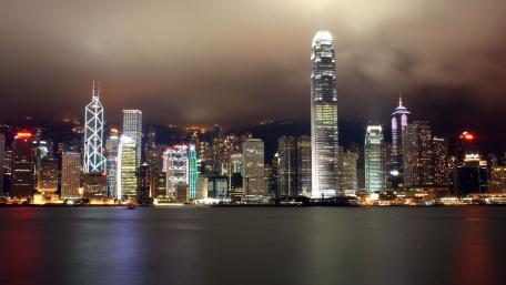 Stunning Night Skyline of Hong Kong Cityscape wallpaper