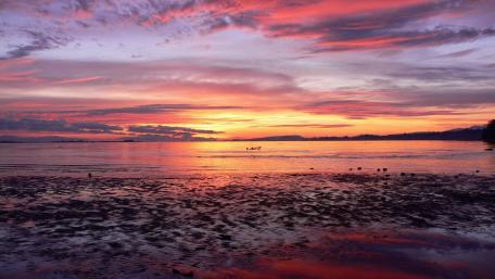 Serene Sunset Over Calm Waters wallpaper
