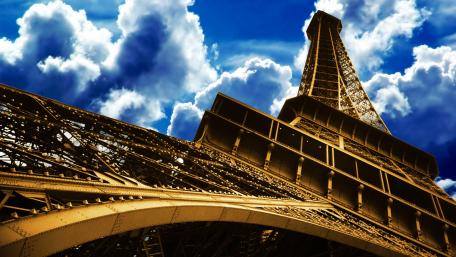 Eiffel Tower Against Dramatic Skies wallpaper