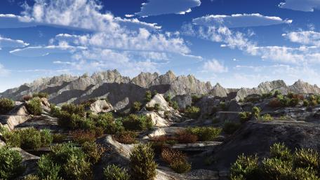 Serene Mountain Landscape Under a Clear Sky wallpaper