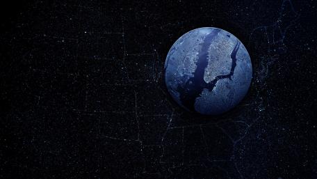 Futuristic Planet in a Cosmic Realm wallpaper
