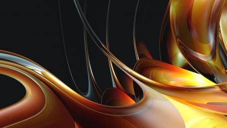 Dynamic Flow of Orange and Black Shades wallpaper