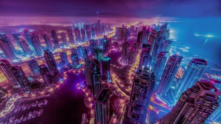 Neon City Lights wallpaper