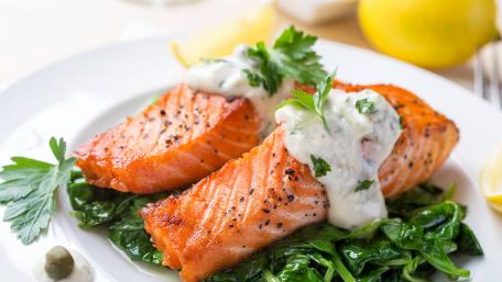 Savory Salmon Delight for Seafood Lovers wallpaper