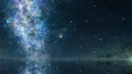 Celestial Reflections in the Night Sky wallpaper