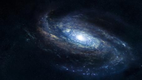 Majestic Spiral Galaxy in Deep Space wallpaper