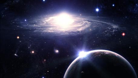 Cosmic Elegance of a Spiral Galaxy wallpaper