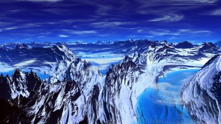 Majestic Blue Mountain Range Scene wallpaper