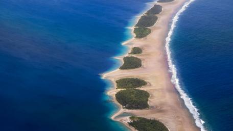Serene Aerial View of a Tropical Island Chain wallpaper