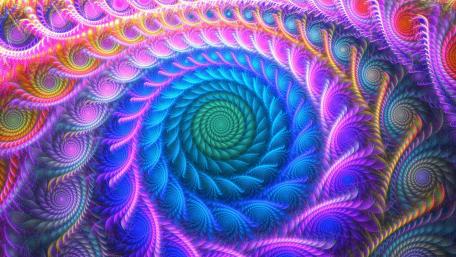Vibrant Spiral Waves in Fractal Art wallpaper