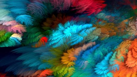 Vibrant Swirls of Colorful Fractal Art wallpaper
