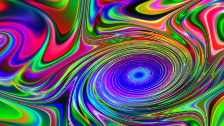 Vibrant Neon Swirls in Psychedelic Harmony wallpaper