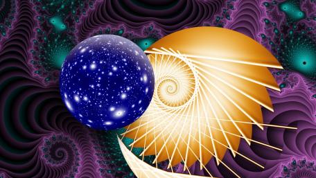 Cosmic Harmony in Fractal Design wallpaper