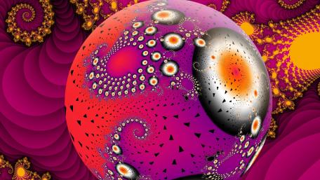Vibrant Fractal Sphere in Pink Hues wallpaper