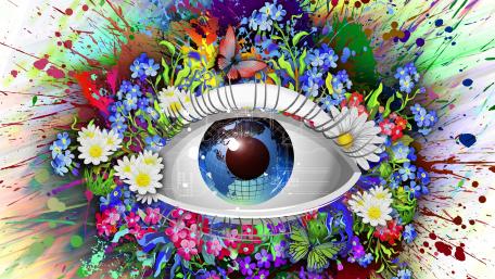 Vibrant Eye of Nature Artistry wallpaper