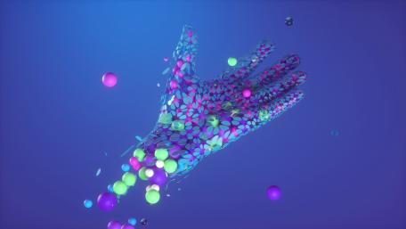 Vibrant Digital Hand in Abstract Art wallpaper