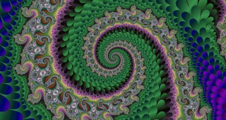 Swirling Greens in Abstract Fractal Design wallpaper