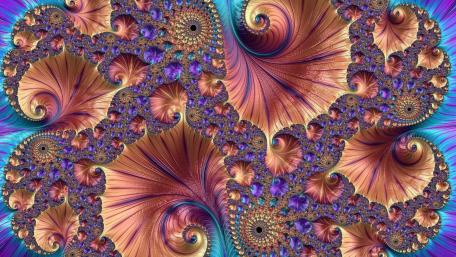 Vibrant Fractal Swirls in Motion wallpaper