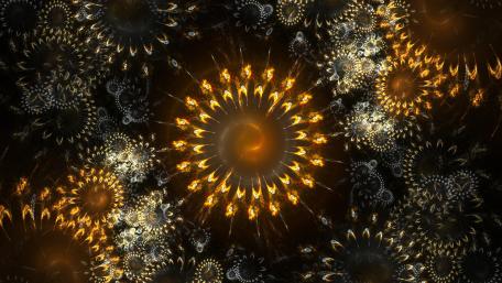 Radiant Fractal Mandala in Dark Tones wallpaper