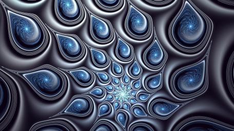 Mystical Blue Fractal Patterns wallpaper