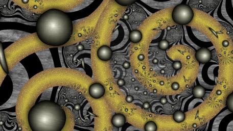 Golden Swirls of Abstract Fractal Art wallpaper