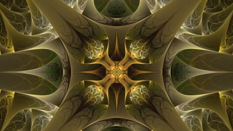 Golden Fractal Symmetry and Intricacy wallpaper