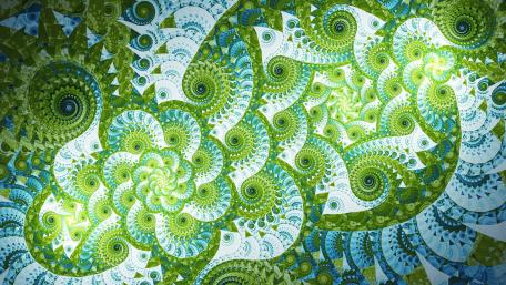 Swirling Green Fractals Create Tranquil Vibes wallpaper