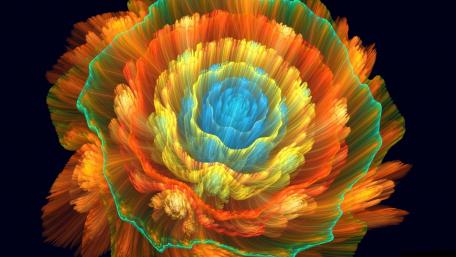 Vibrant Swirls of Colorful Abstract Flower wallpaper