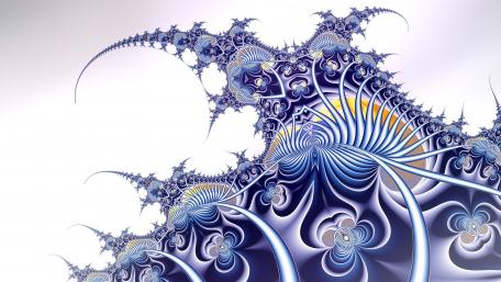 Ethereal Blue Fractal Patterns for Modern Spaces wallpaper