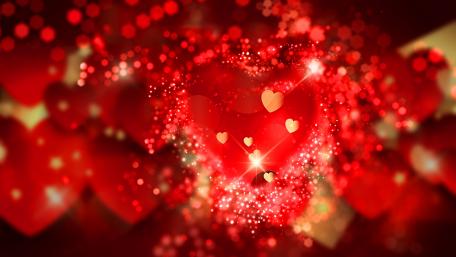Radiant Hearts in Vivid Red Shades wallpaper