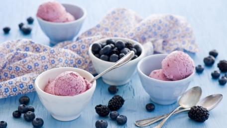 Sweet Berry Delight with Ice Cream Treats wallpaper