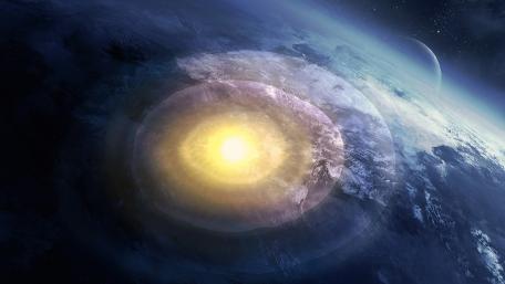 Cosmic Dawn Over Earthscape wallpaper