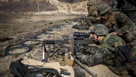 Military Training in Action on the Range wallpaper