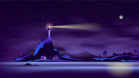 Distant Northern island landscape wallpaper