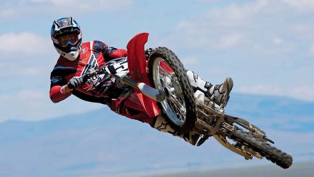 Thrilling Motocross Action in the Air wallpaper
