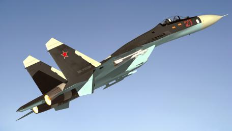 Sleek Su-57 Fighter Jet in Flight wallpaper