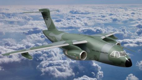 Brazilian Military Aircraft in Flight Above the Clouds wallpaper