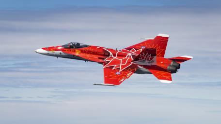 Fierce and Colorful Fighter Jet in Action wallpaper