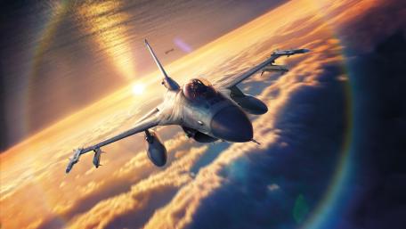 Soaring Through the Skies at Dusk wallpaper