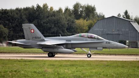 Swiss F/A-18 Hornet on the Runway wallpaper
