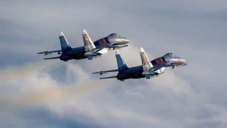 Dynamic Formation of Military Jets in Flight wallpaper