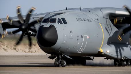 Mighty Military Transport Aircraft in Action wallpaper