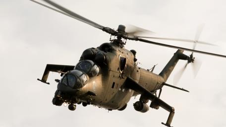Helicopter in Action Amidst the Sky wallpaper